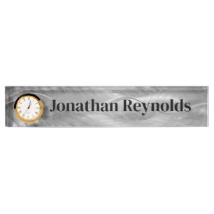 Silver Brushed Metal with Name Nameplate