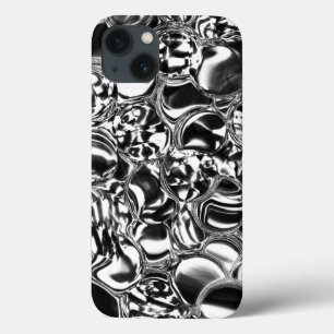 Silver bubbles with glass or metal tone iPhone 13 case