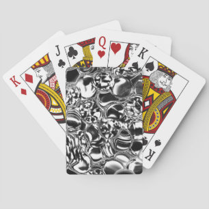 Silver bubbles with glass or metal tone  playing cards