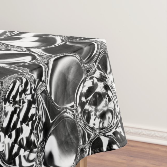 Silver bubbles with glass or metal tone  tablecloth (In Situ)
