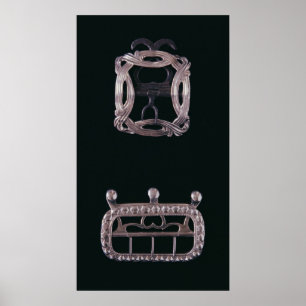 Silver buckles, English, late 18th century Poster