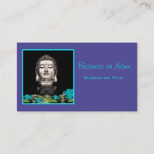 Silver Buddha Head Statue Business Card