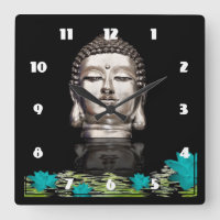 Silver Buddha Head Statue