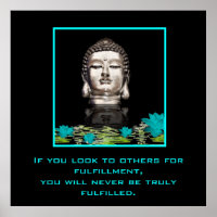 Silver Buddha Head Statue with Inspirational Quote