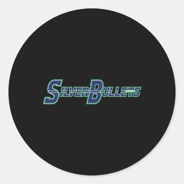 Silver Bullets Softll - Blue Logo  Classic Round Sticker (Front)