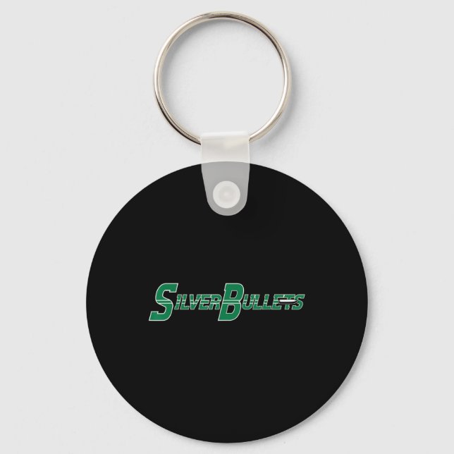 Silver Bullets Softll - Green On Navy  Key Ring (Front)