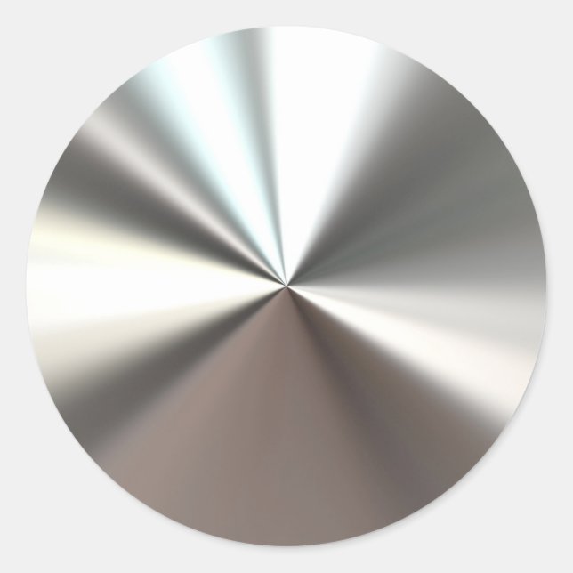 Silver Burst Classic Round Sticker (Front)