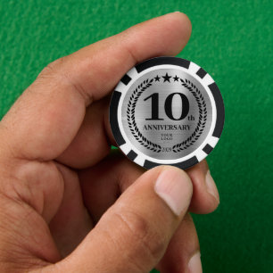 Silver Business 10th Anniversary Poker Chips