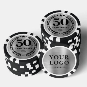 Silver Business 50th Anniversary Poker Chips