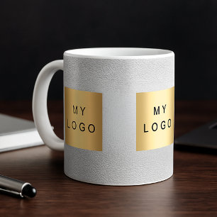 Silver business logo coffee mug