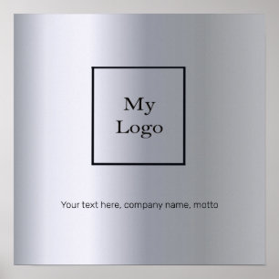 Silver business logo elegant classic poster