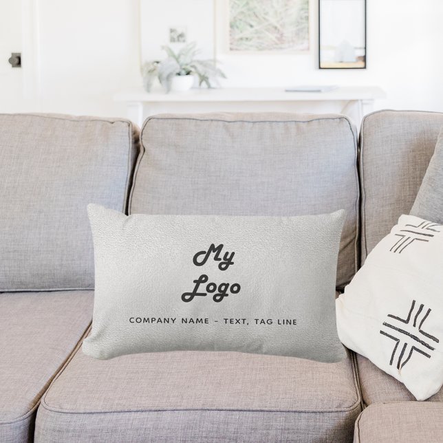 Silver business logo lumbar cushion (Creator Uploaded)