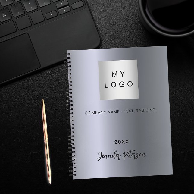 Silver business logo name notebook (Creator Uploaded)