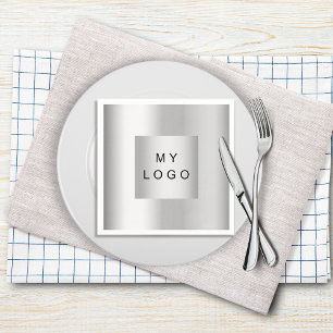 Silver business logo napkin