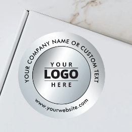 Silver Business Logo Order Shipping Packaging Classic Round Sticker