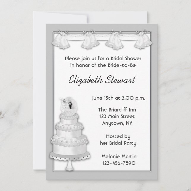 Silver Cake Invitation (Front)