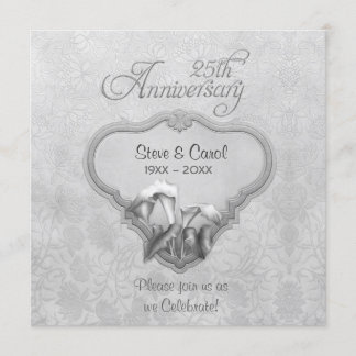 Silver Calla 25th Wedding Anniversary Invitation