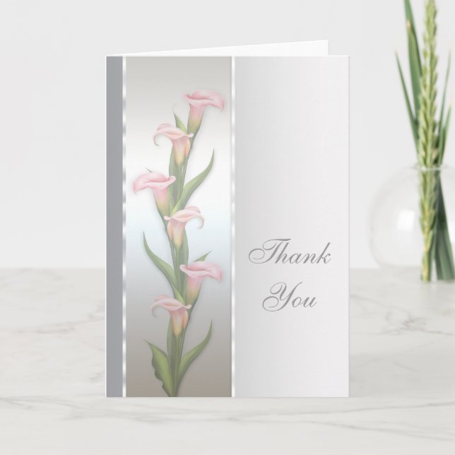 Silver Calla Lily Thank You Card (Front)