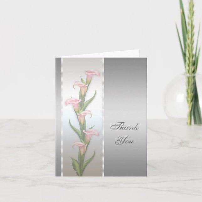 Silver Calla Lily Thank You Card (Front)
