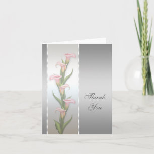 Silver Calla Lily Thank You Card
