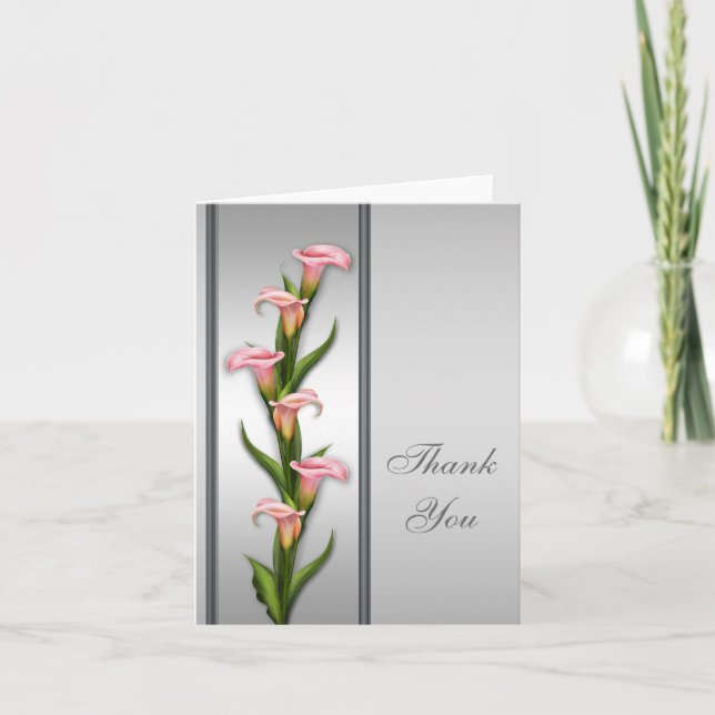 Silver Calla Lily Thank You Card (Front)