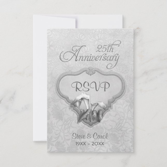 Silver Calla RSVP 25th Wedding Anniversary (Front)