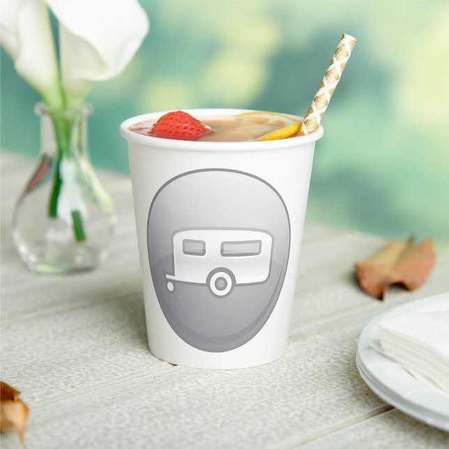 Silver Camper Trailer Icon Minimalist RV Paper Cups (Creator Uploaded)