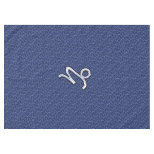Silver Capricorn Zodiac Symbol Blue Camouflage Tablecloth