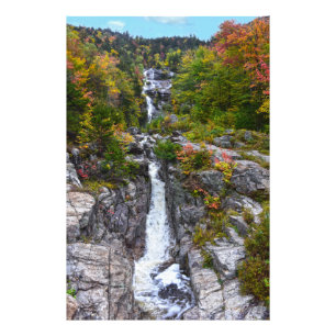 Silver Cascade in Autumn, New Hampshire Photo Print