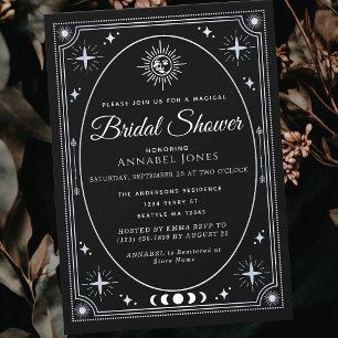 Silver Celestial Black Tarot Card Bridal Shower