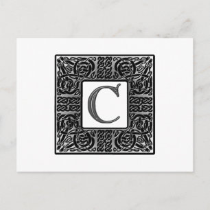 Silver Celtic "C" Monogram Postcard
