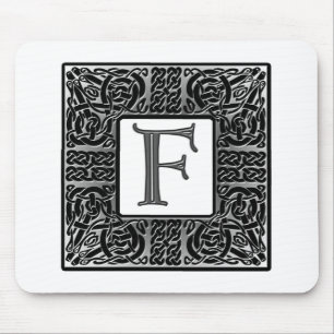 Silver Celtic "F" Monogram Mouse Pad