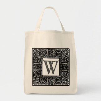 Silver Celtic "W" Monogram Tote Bag