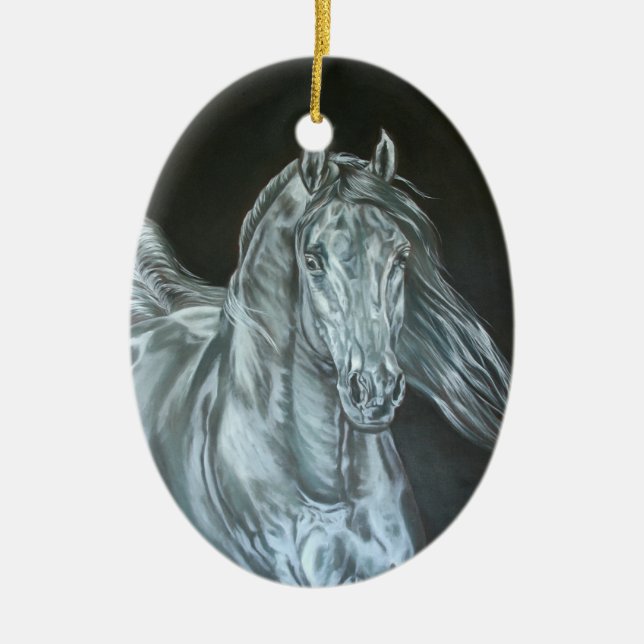 Silver Ceramic Tree Decoration (Front)