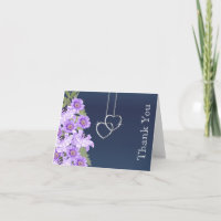Silver Chain Hearts on Navy Blue Satin