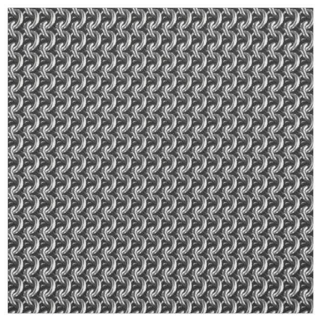 Silver Chainmaille Print Goth Pattern Fabric (Swatch)