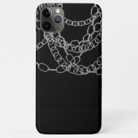 Silver Chains Black Hip Hop Chain