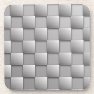 Silver Checkers Beverage Coaster