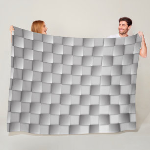 Silver Checkers Fleece Blanket