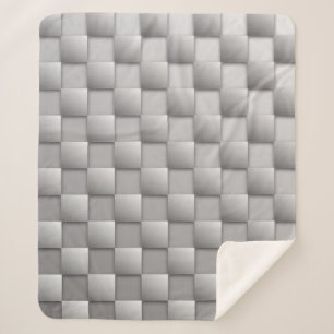 Silver Checkers Sherpa Blanket