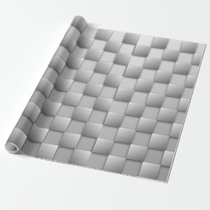Silver Checkers Wrapping Paper
