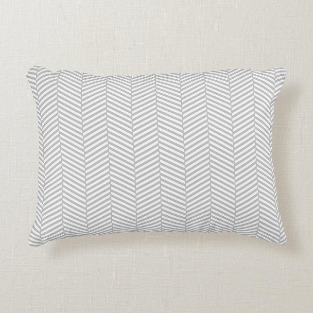 Silver Chevron Decorative Cushion (Front)