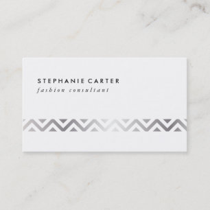 Silver Chevron Pattern Business Card