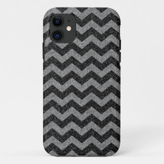 Silver Chevron Sparkly Glitter iPhone 11 Case