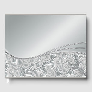 Silver Chic Formal Wedding or Shower Guestbook
