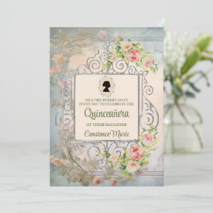 Silver Chic Regency Era Quinceanera Invitation