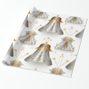 Silver Chime Modern Holiday Wrapping Paper
