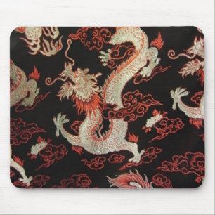 Silver Chinese Dragon Mouse Pad