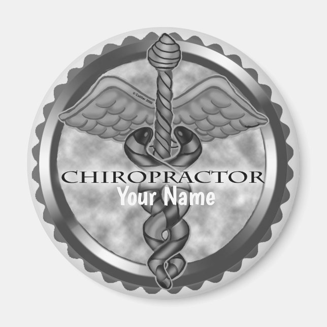 Silver chiropractor  magnet (Front)