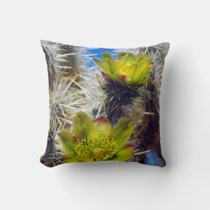 Silver Cholla Cactus Wildflowers Cushion